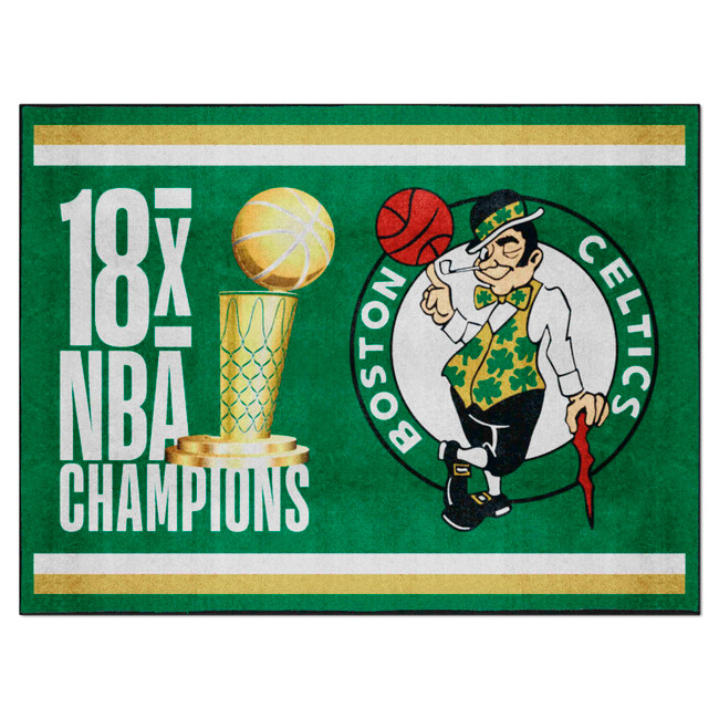 Boston Celtics Dynasty 8ft. x 10ft. Plush Area Rug Circular Leprachaun Primary Logo 17x