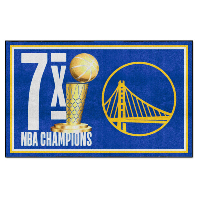 Golden State Warriors Dynasty 5ft. x 8ft. Plush Area Rug Circular Bridge Primary Logo 7x