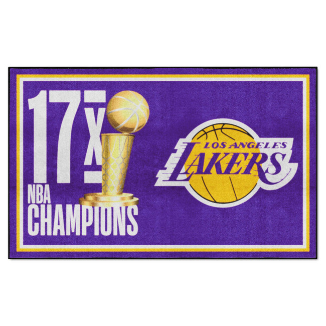 Los Angeles Lakers Dynasty 5ft. x 8ft. Plush Area Rug Lakers Primary Logo 17x