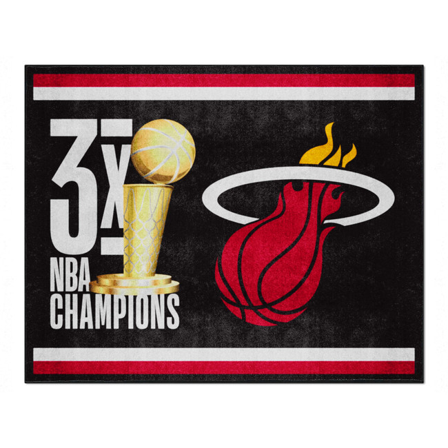 Miami Heat Dynasty 8ft. x 10ft. Plush Area Rug Flaming Basketball Primary Logo 6x