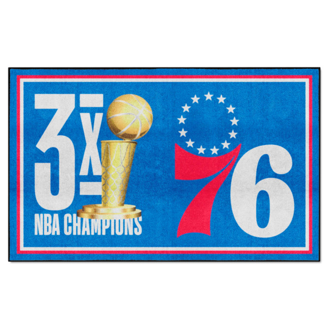 Philadelphia 76ers Dynasty 5ft. x 8ft. Plush Area Rug 76 Primary Logo 3x