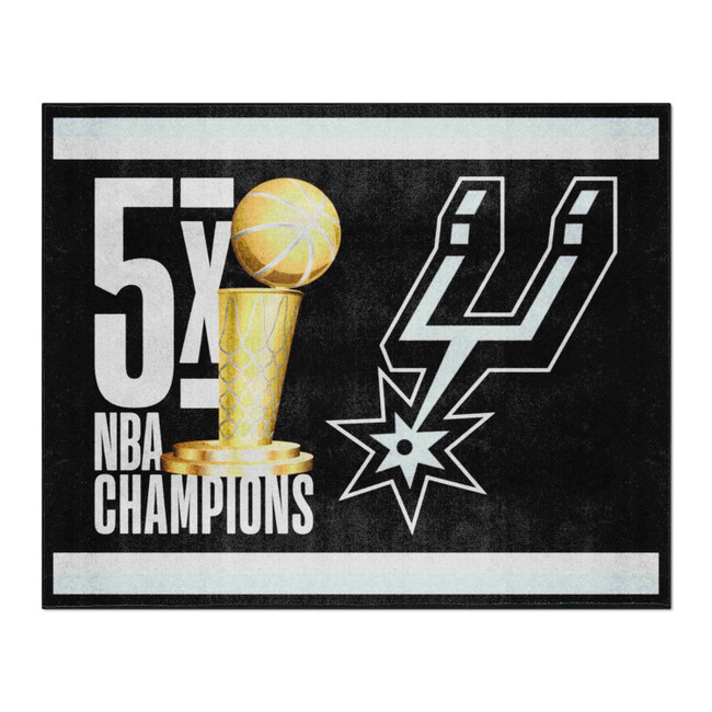 San Antonio Spurs Dynasty 8ft. x 10ft. Plush Area Rug Spur Primary Logo 5x