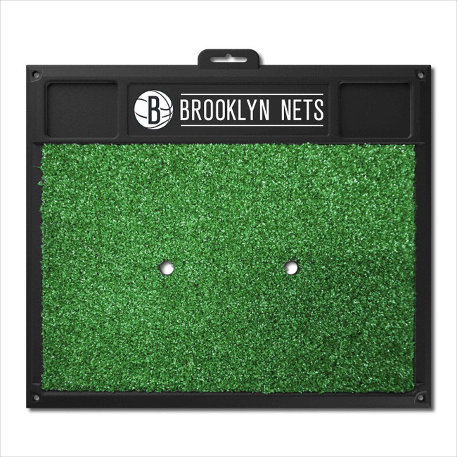 Brooklyn Nets Golf Hitting Mat B Basketball Partial Logo & Wordmark