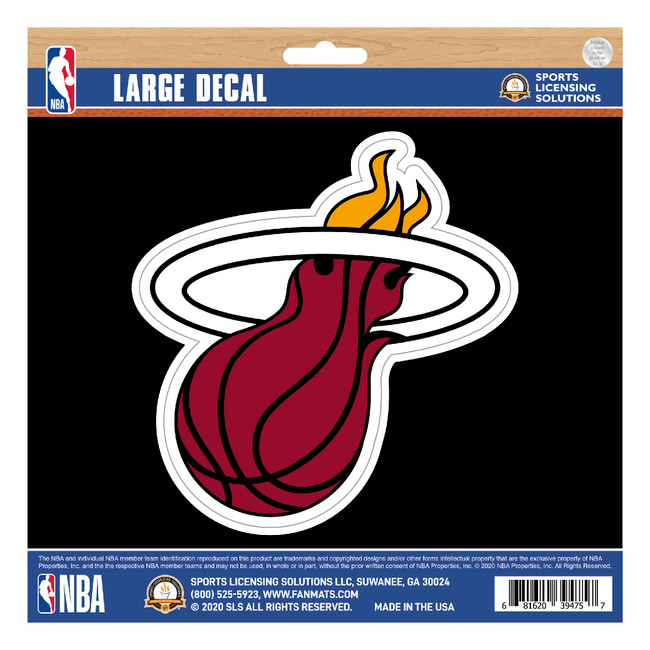 Miami Heat Large Decal Sticker Flaming Basketball Primary Logo
