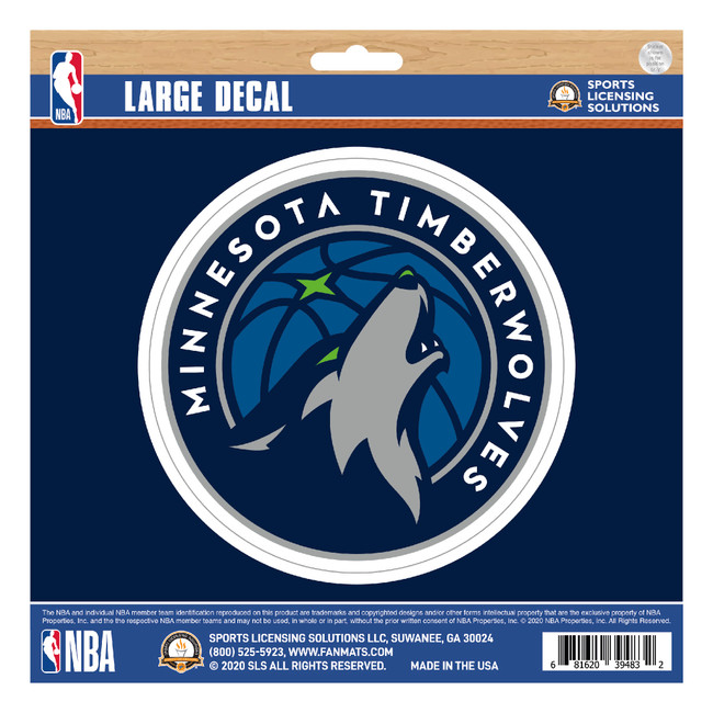 Minnesota Timberwolves Large Decal Sticker Wolf Head Primary Logo