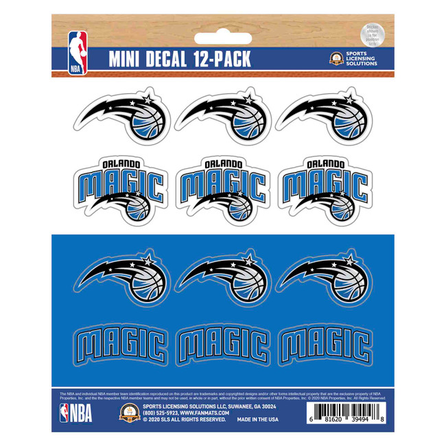 Orlando Magic 12 Count Mini Decal Sticker Pack 12 Various Logos / Wordmark