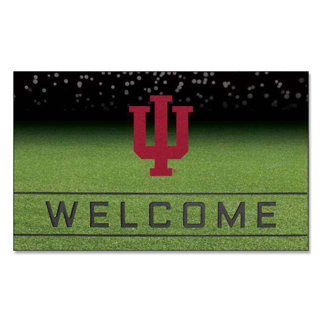 Indiana Hooisers Crumb Rubber Door Mat - 18in. x 30in. IU Trident Primary Logo