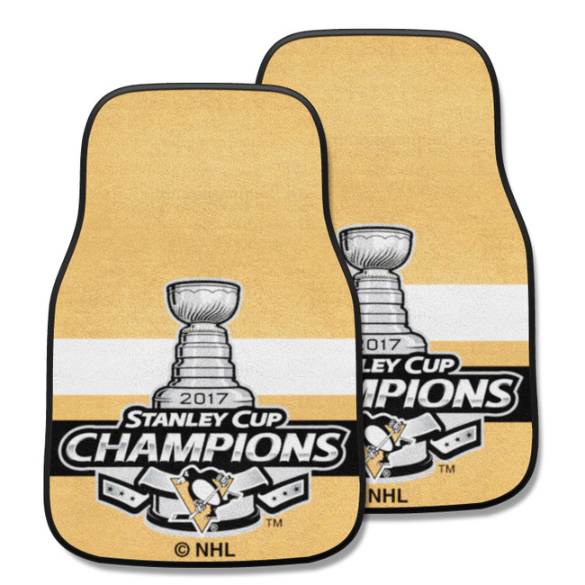 Pittsburgh Penguins Front Carpet Car Mat Set - 2 Pieces, 2017 NHL Stanley Cup Champions Championship - 2017 NHL Stanley Cup Champions