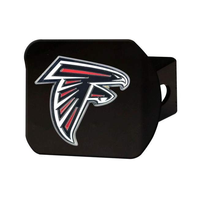 Atlanta Falcons Black Metal Hitch Cover - 3D Color Emblem Falcon Primary Logo
