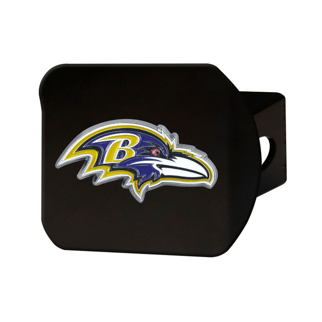 Baltimore Ravens Black Metal Hitch Cover - 3D Color Emblem Raven Head Primary Logo