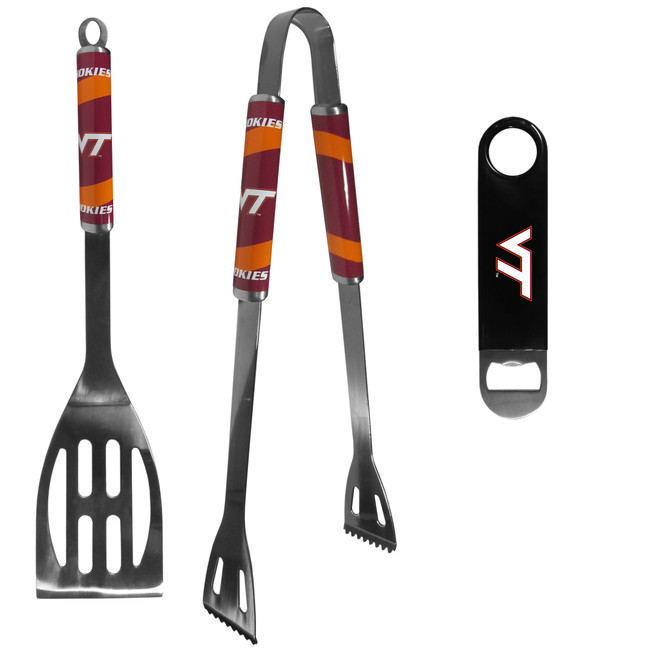 Virginia Tech Hokies 2 pc BBQ Set and Bottle Opener