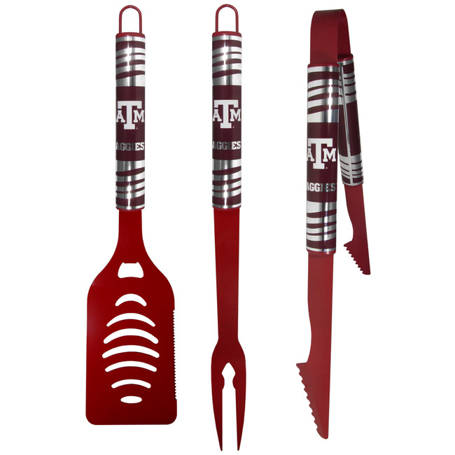 Texas A & M Aggies 3 pc Color BBQ Tool Set