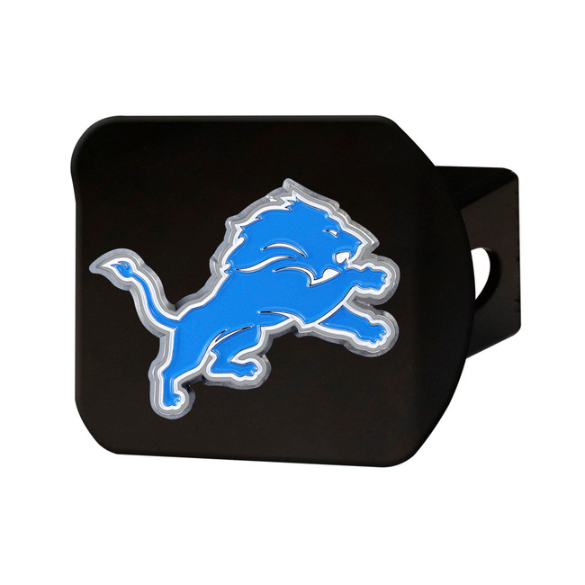 Detroit Lions Black Metal Hitch Cover - 3D Color Emblem Lion Primary Logo