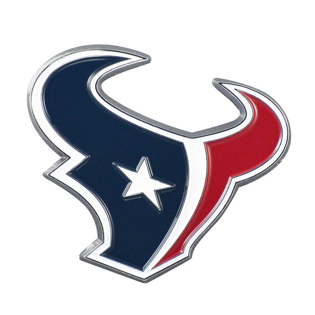 Houston Texans 3D Color Metal Emblem Bull Head Primary Logo
