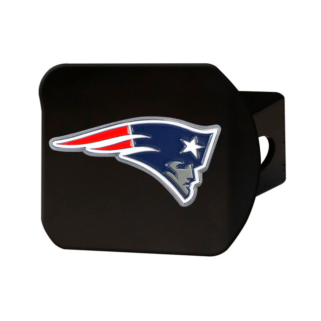 New England Patriots Black Metal Hitch Cover - 3D Color Emblem Patriot Head Primary Logo