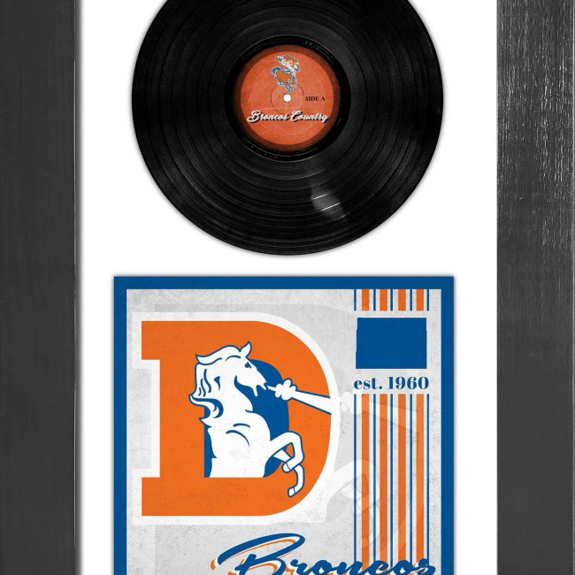 Denver Broncos 3 Piece Classic Album & Vinyl In Frame