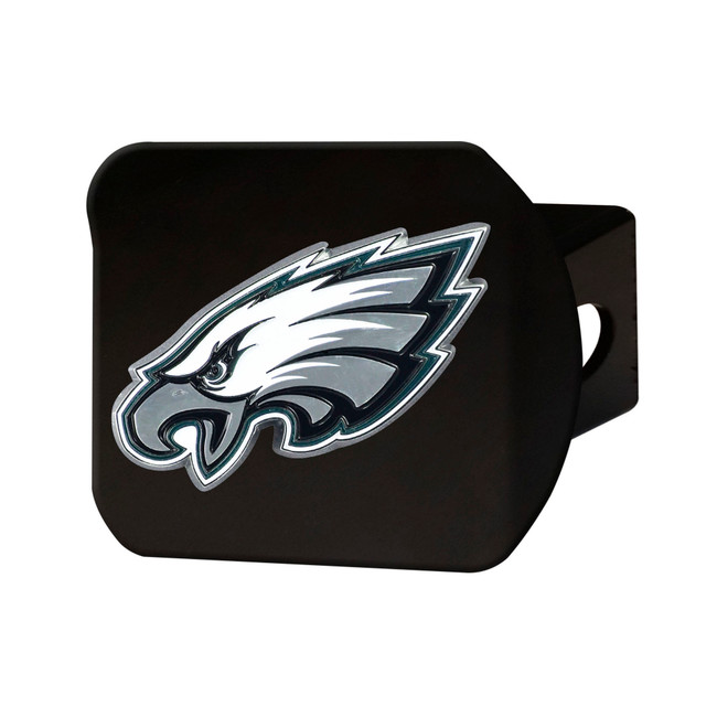 Philadelphia Eagles Black Metal Hitch Cover - 3D Color Emblem Eagle Head Primary Logo