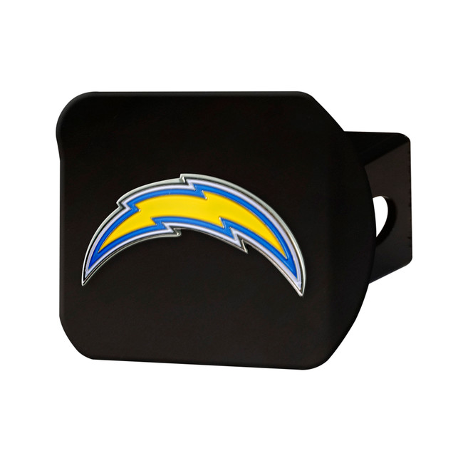 Los Angeles Chargers Black Metal Hitch Cover - 3D Color Emblem Bolt Primary Logo