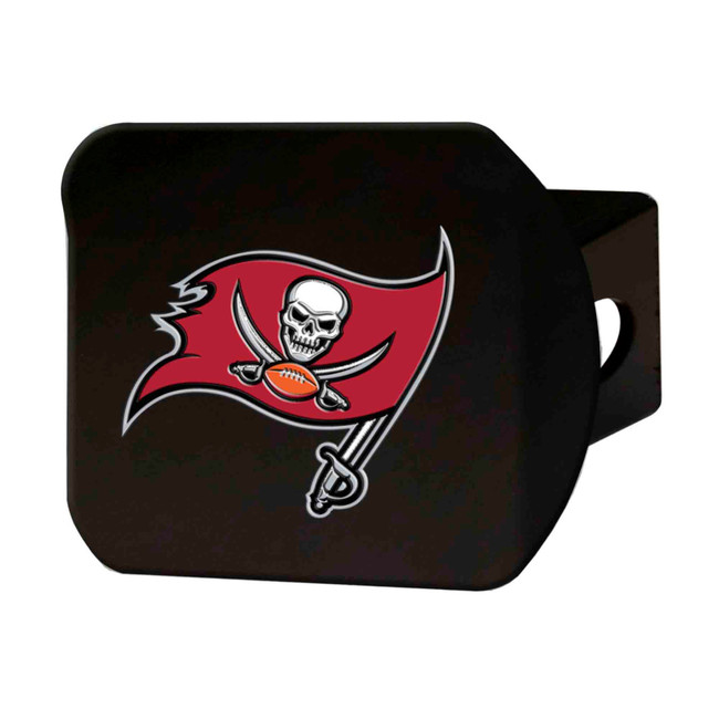 Tampa Bay Buccaneers Black Metal Hitch Cover - 3D Color Emblem Pirate Flag Primary Logo