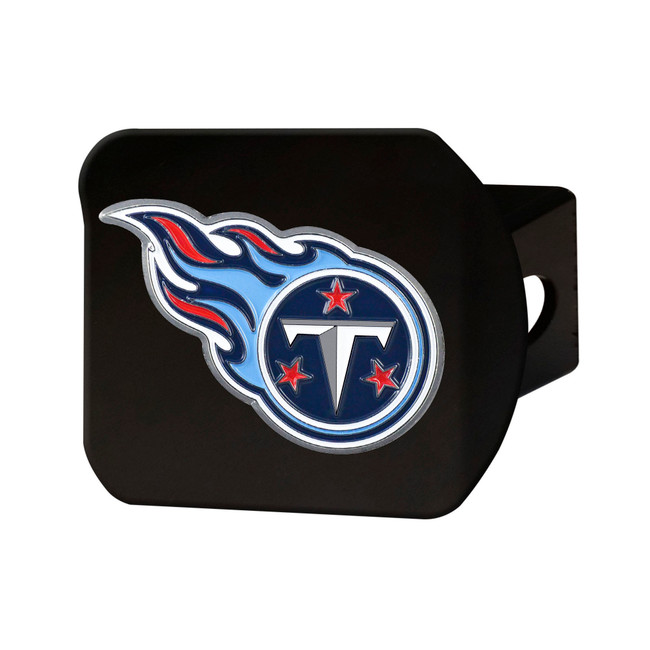 Tennessee Titans Black Metal Hitch Cover - 3D Color Emblem Flaming T Primary Logo