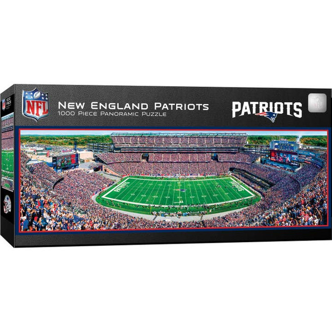 New England Patriots 1000 Piece Panoramic Puzzle NFL Jigsaw Puzzle Fan Activity - Center View