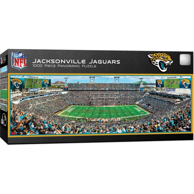 Jacksonville Jaguars 1000 Piece Panoramic Puzzle NFL Jigsaw Puzzle Fan Activity - Center View