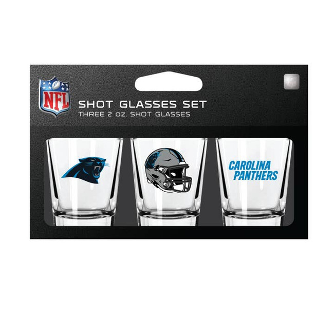 Carolina Panthers 3-Pack Shot Glass SetNFL Barware Fan Drinkware