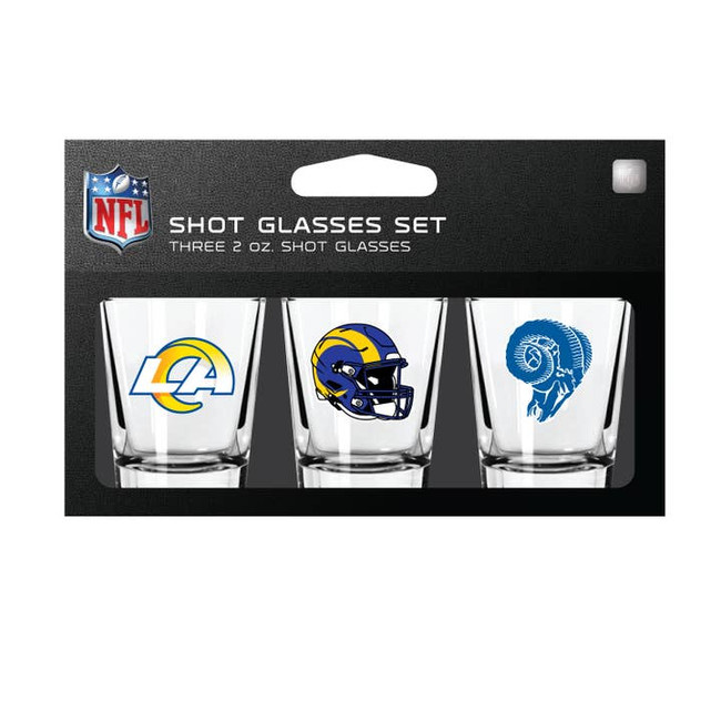 Los Angeles Rams 3-Pack Shot Glass SetNFL Barware Fan Drinkware
