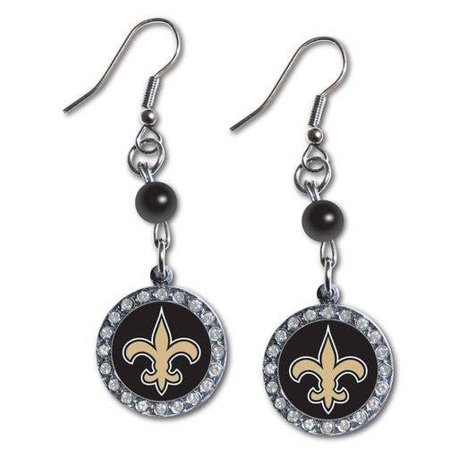 New Orleans SaintsRhinestone Dangle Earrings