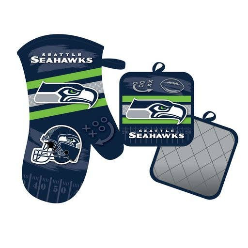 Seattle Seahawks Oven Mitt and Pot Holder Kitchen Heat Resistant