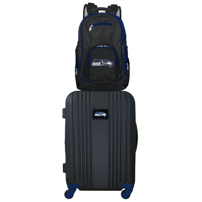Seattle Seahawks Premium 2 Piece Backpack & Carry-On Set