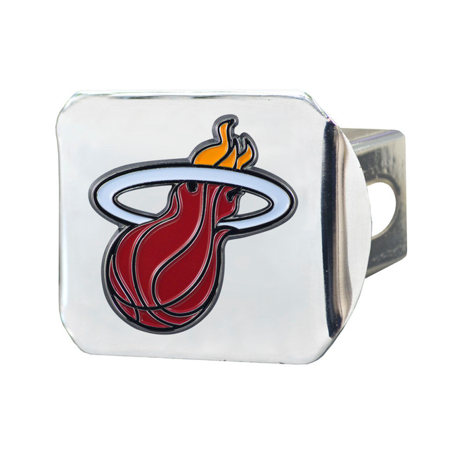Miami Heat Hitch Cover - 3D Color Emblem Flaming Basketball Primary Logo
