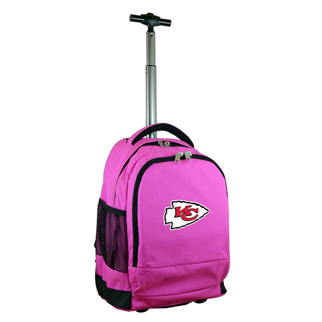 Kansas City Chiefs 19" Premium Wheeled Backpack - Pink