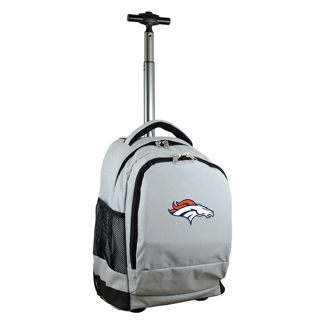 Denver Broncos 19" Premium Wheeled Backpack - Silver