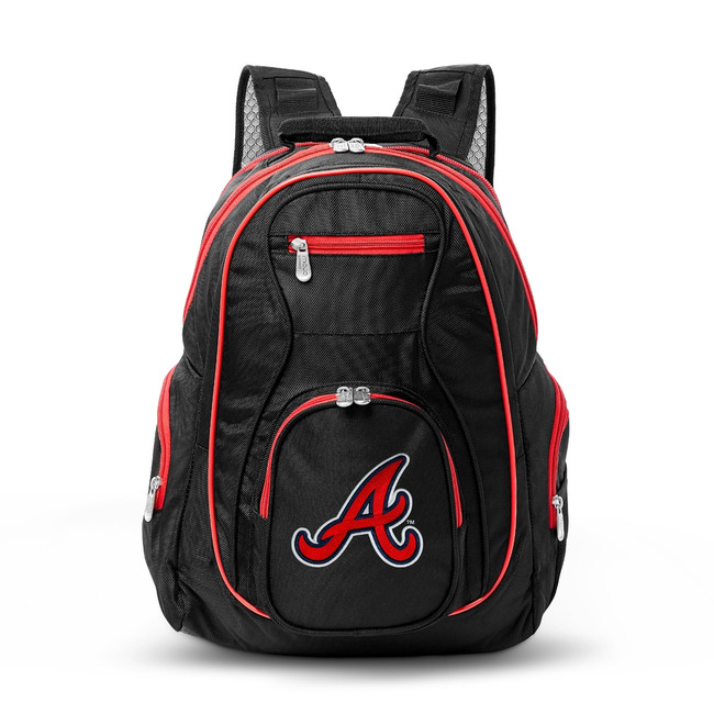 Atlanta Braves 19" Premium Laptop Backpack with Colored Trim