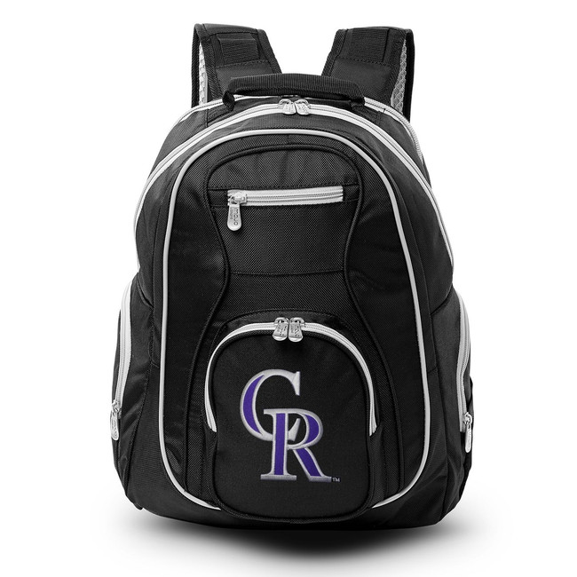 Colorado Rockies 19" Premium Laptop Backpack with Colored Trim