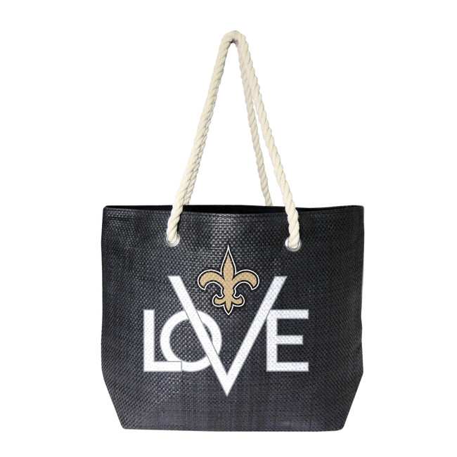 New Orleans Saints Love Tote Bag NFL Fan Tote Travel Shopping Bag