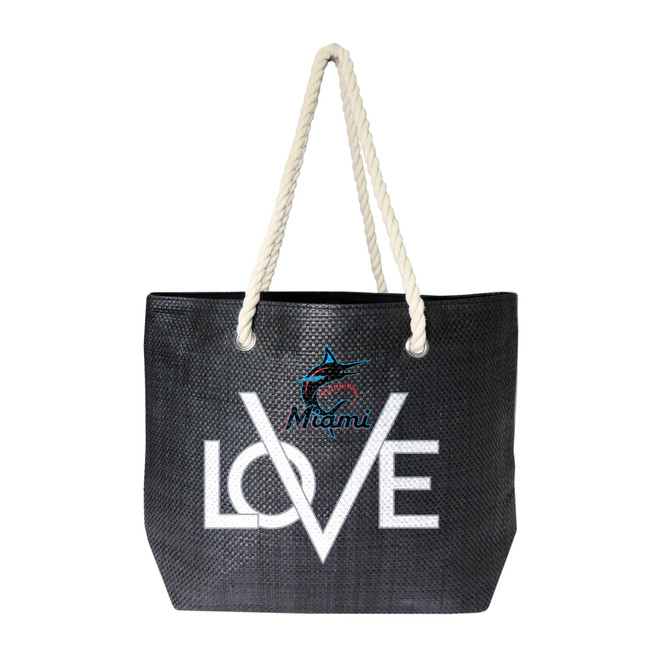 Miami Marlins Love Tote Bag MLB Fan Tote Travel Shopping Bag
