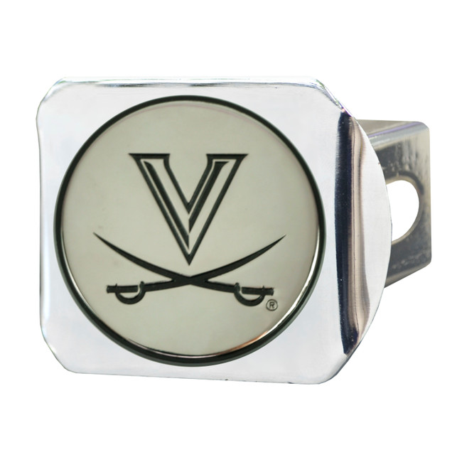 Virginia Cavaliers Chrome Metal Hitch Cover with Chrome Metal 3D Emblem
