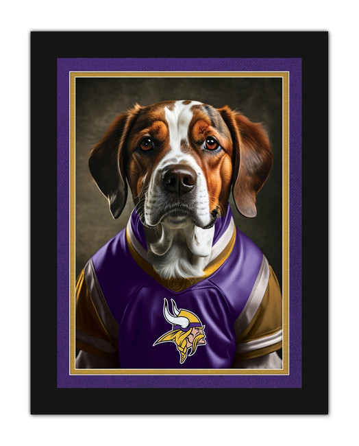 Minnesota Vikings Dog in Team Jersey 12x16