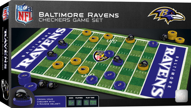 Baltimore Ravens Checkers Board Game