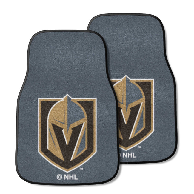 Vegas Golden Knights Front Carpet Car Mat Set - 2 Pieces Knight Shield Primary Logo