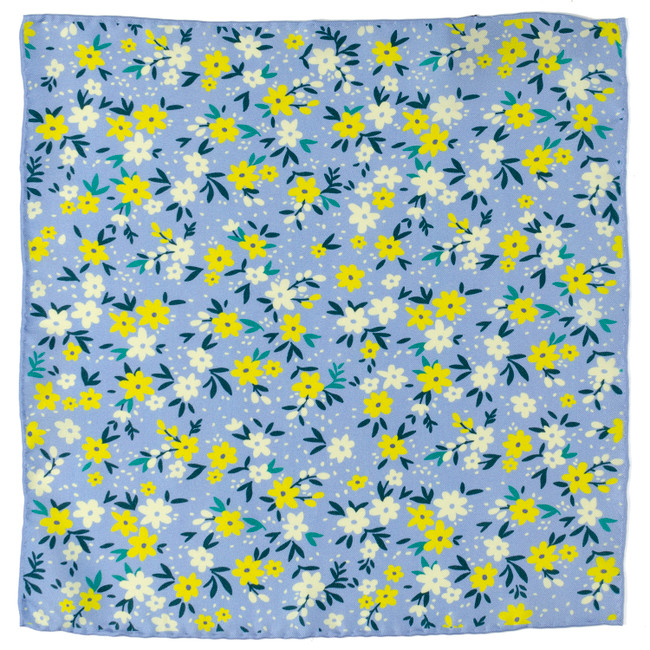 Floral Blue Pocket Square