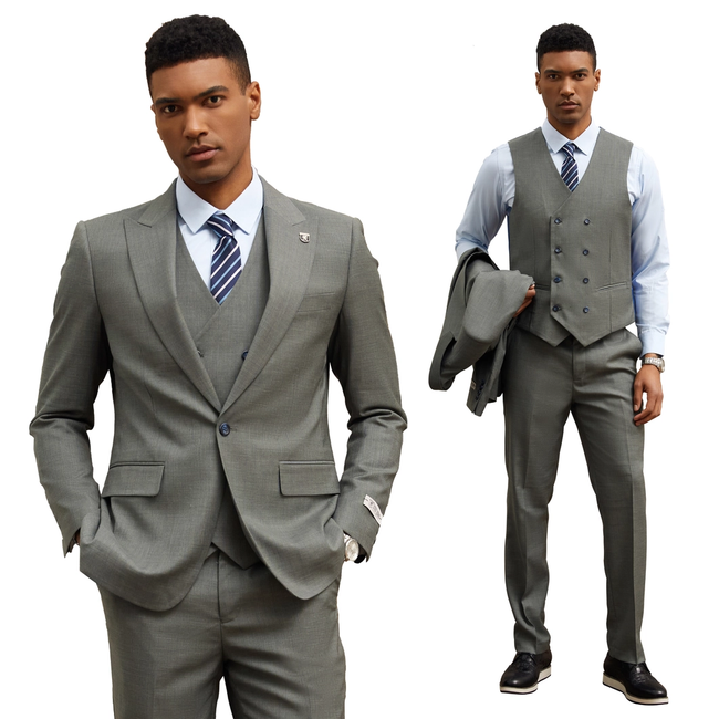 Stacy Adams Pinstriped Mens Suit 3pc - Green