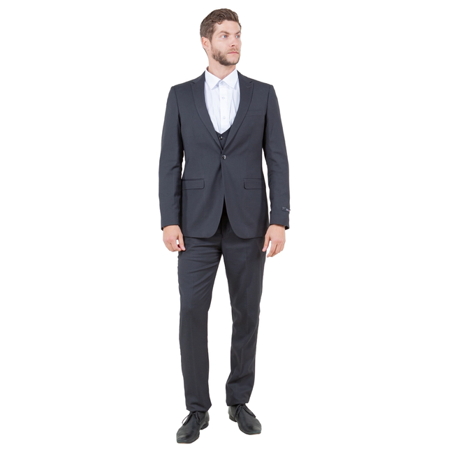 Men's Suit Peak Lapel 3 Piece Set - Grey