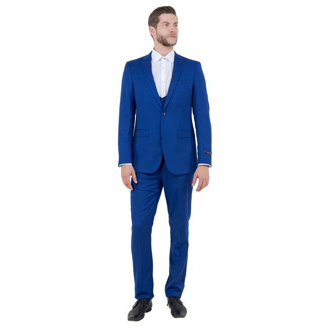 Men's Suit Peak Lapel 3 Piece Set - Indigo