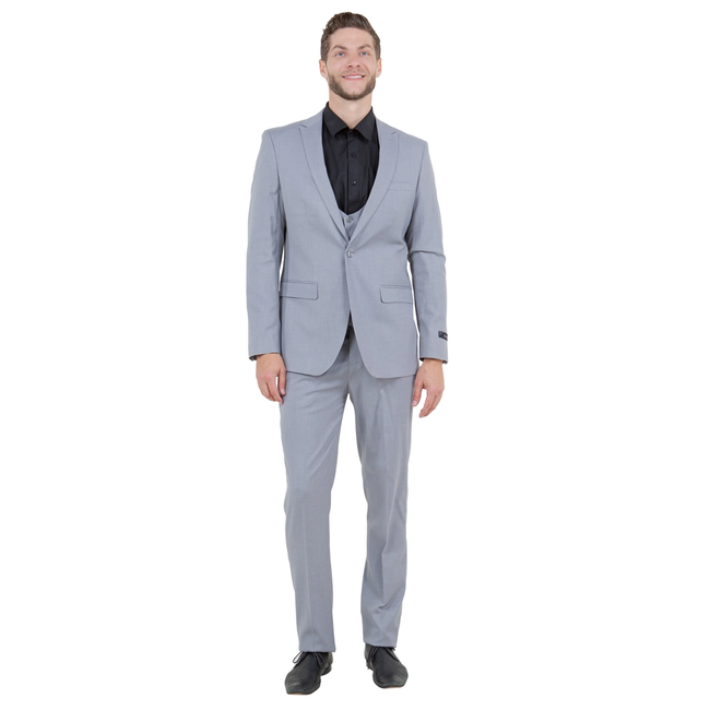 Men's Suit Peak Lapel 3 Piece Set - Light Grey