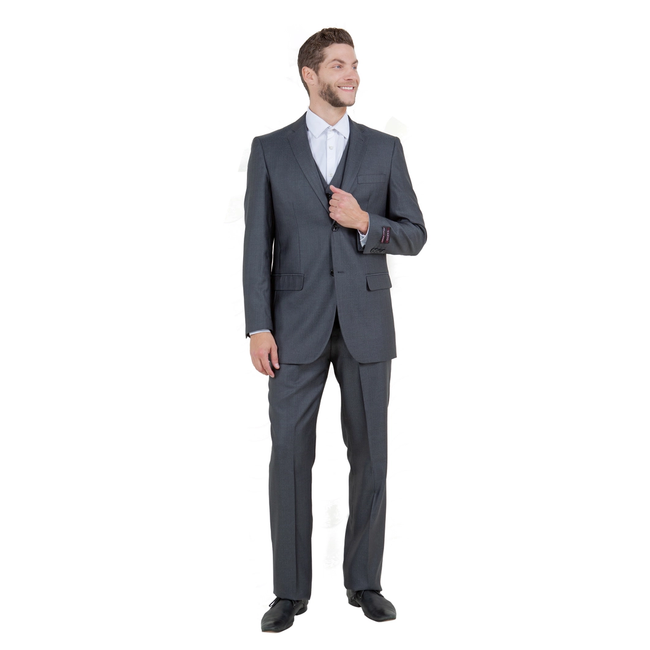 Tazzio Men's Modern Fit 3-Piece Suit - Steel Navy