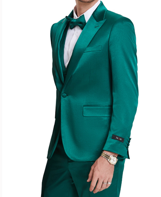 Men's 3-Piece Peak Lapel Suit - Green