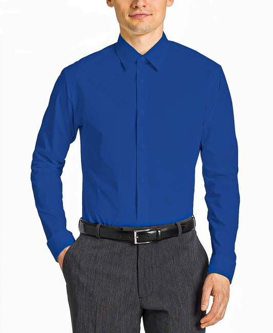 Men's Long Sleeve Button Down Dress Shirt - Royal Blue